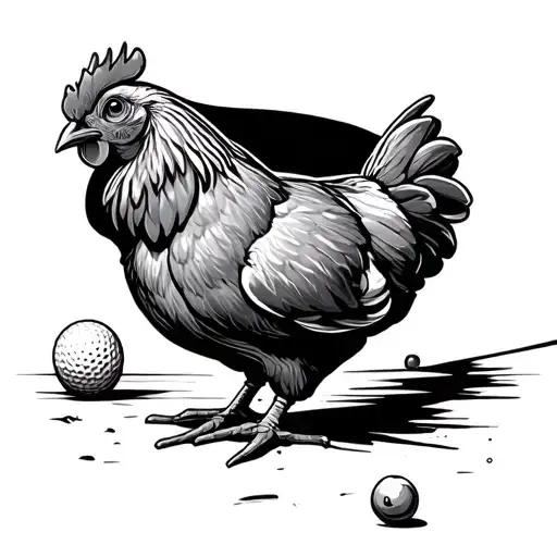 Chicken Playing Golf