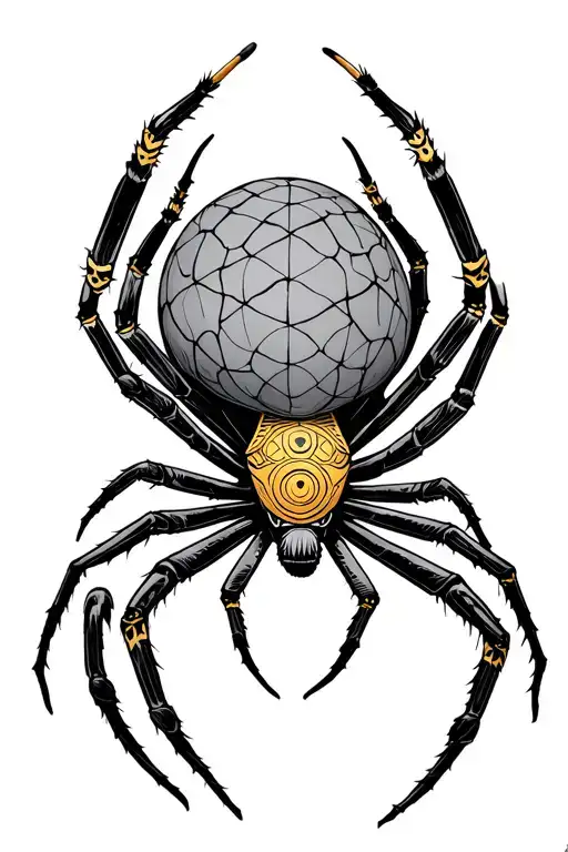 Egyptian Golden Orb Spider God Of Peace Sign