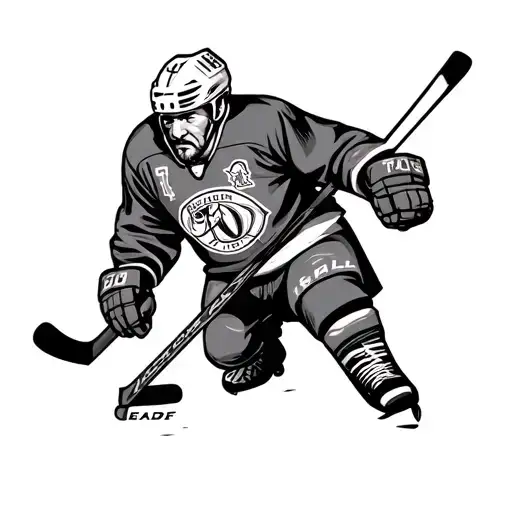 Hockey Grand Father Tattoo Design