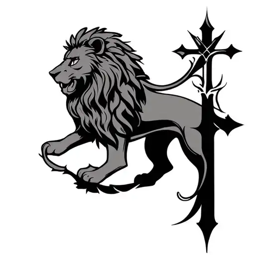 Lion And Cross