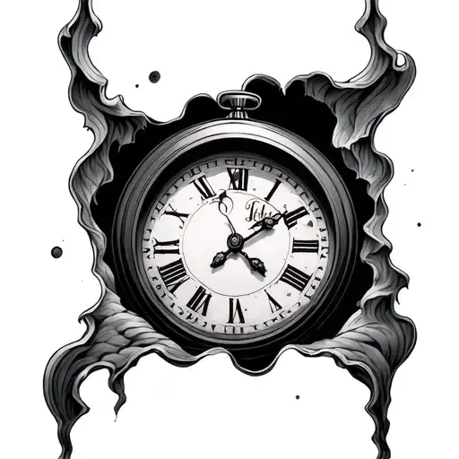 Clock Embedded In An Open Wound Inside The Chest