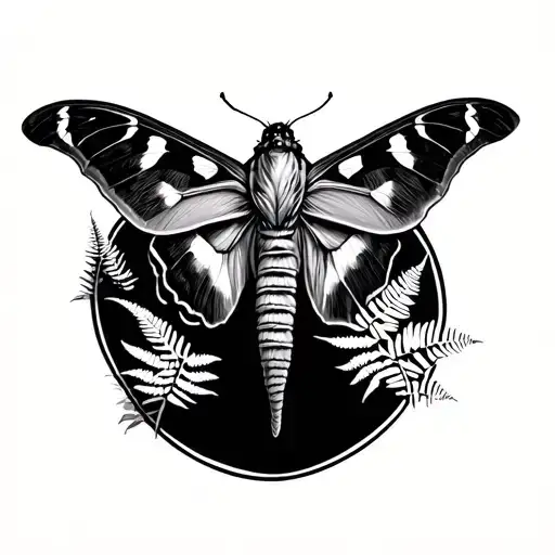 Create A Moth And Fern Forearm Tattoo Design