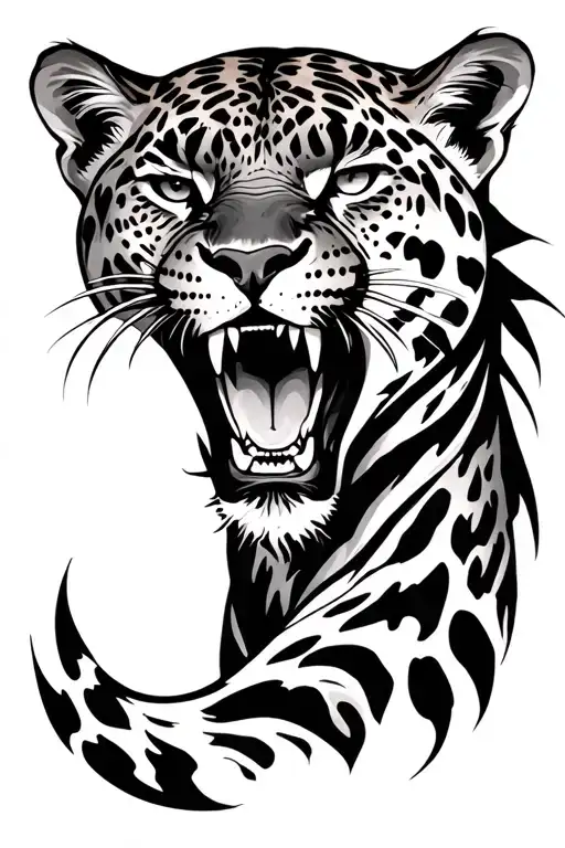 Leopard Growling Shoulder Piece