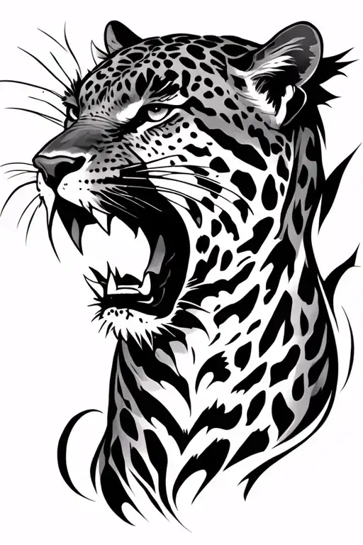 Leopard Growling Shoulder Piece