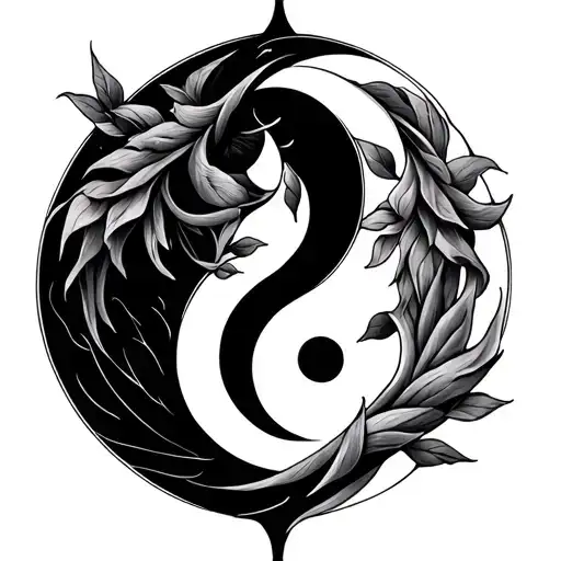 Yin And Yang Aquarius And Libra Symbol Intertwined