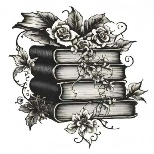Books And Delicate Floral Vine With Quotes And Imagery From My Favorite Books Coming Off The Pages