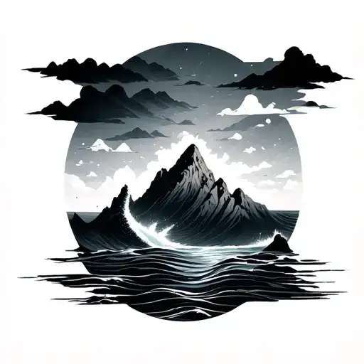 Ocean And Mountains Minimalist