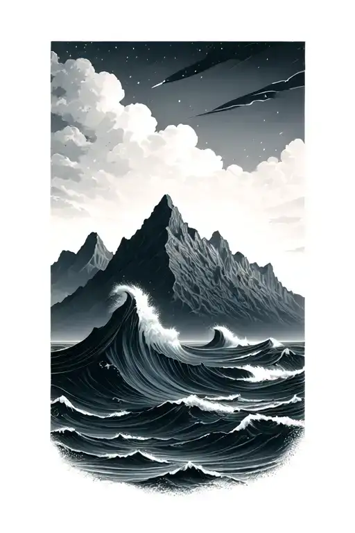 Ocean And Mountains Minimalist