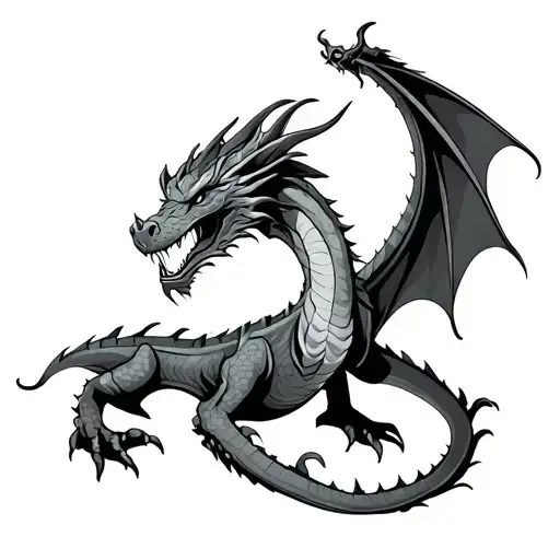 Dragon With Trees Behind Him