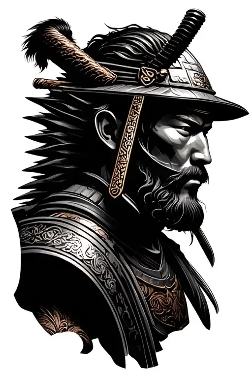 Samurai Roman Statue