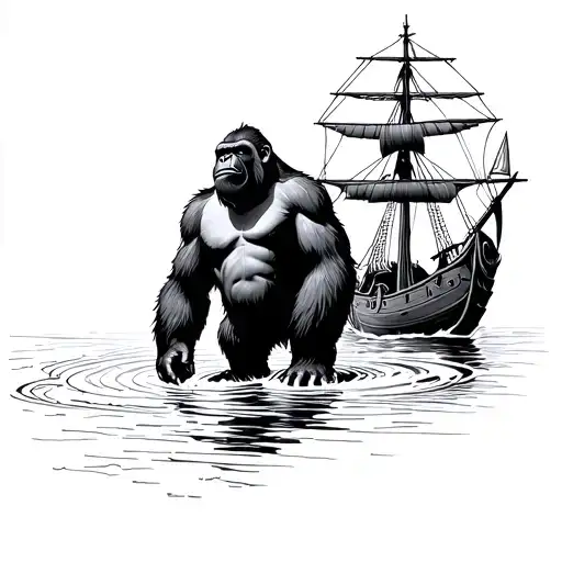 I Want A Tattoo Of A Gorilla On All Fours And A Viking Ship On Its Anus