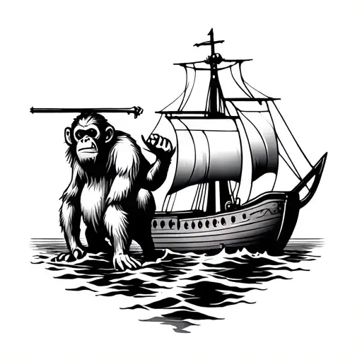 I Want A Tattoo Of A Monkey On All Fours And A Viking Ship On Its Anus