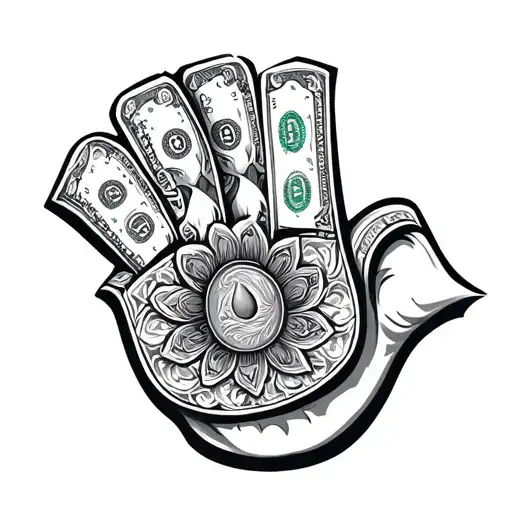 Hamsa Hand With Money Inside