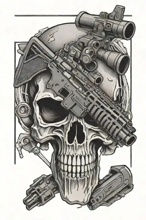 Punisher Skull With Ar15 Assault Rifle