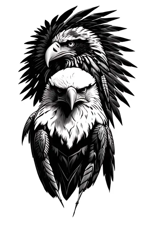Bald Eagle And Indians