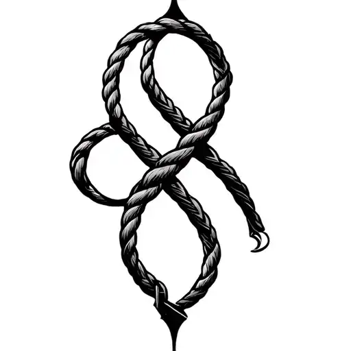 Bdsm Symbol Combined Rope Line Tattoo Simple