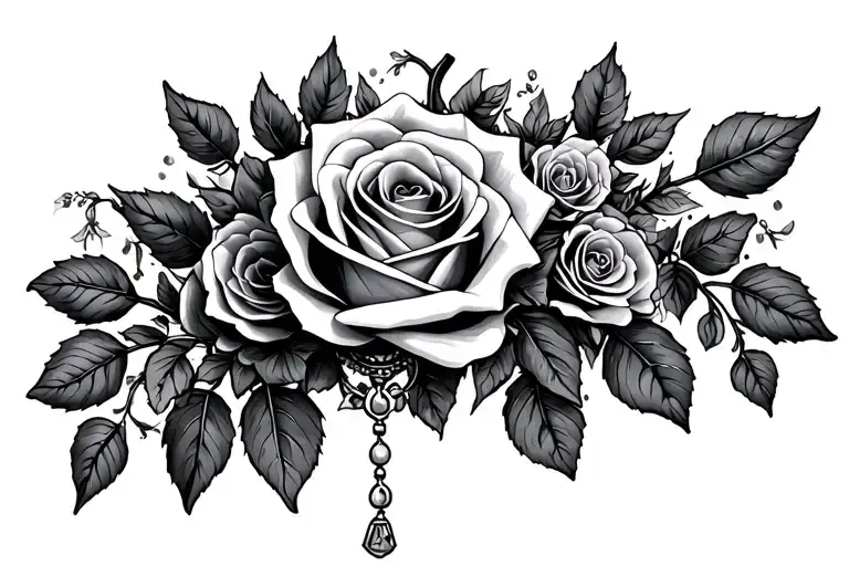 Roses And Rosary Wrapped