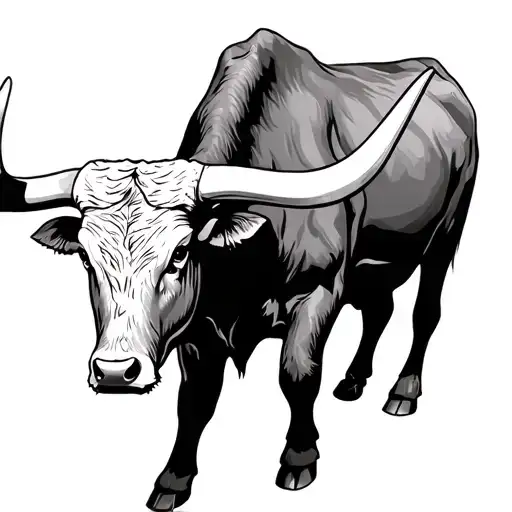 Longhorn Bull Full Body