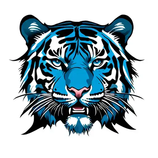 Fierce Blue Tiger Back