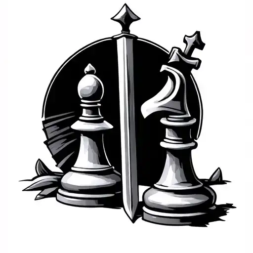 A Sword In Pawn Chess Piece