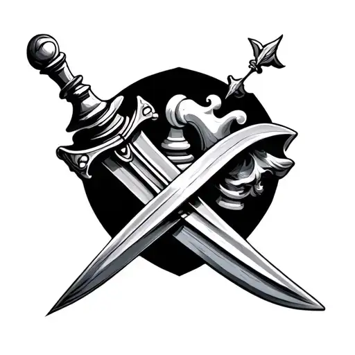 A Sword Stabbed In Chess Piece