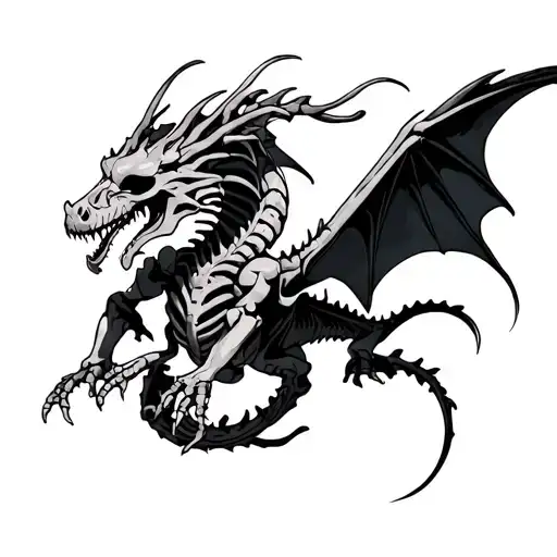 Skeleton Dragon Flying