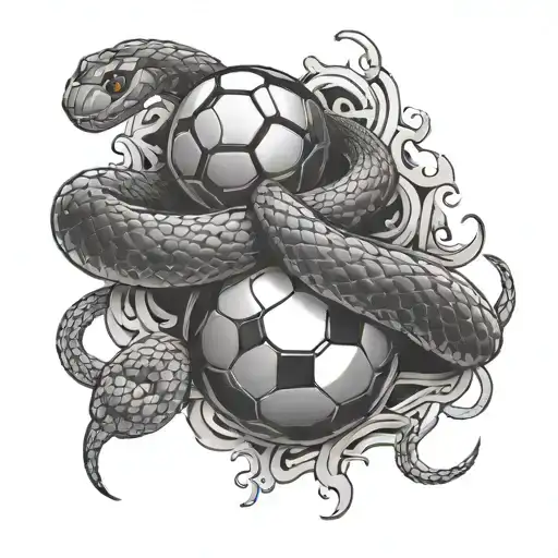 Snake Around A Soccer Ball