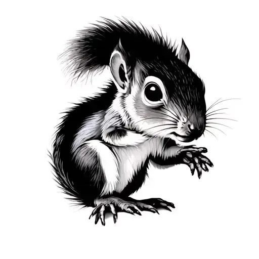 Very Fine Little Squirrel Emerging