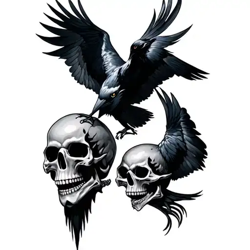Gemini Raven And Skulls