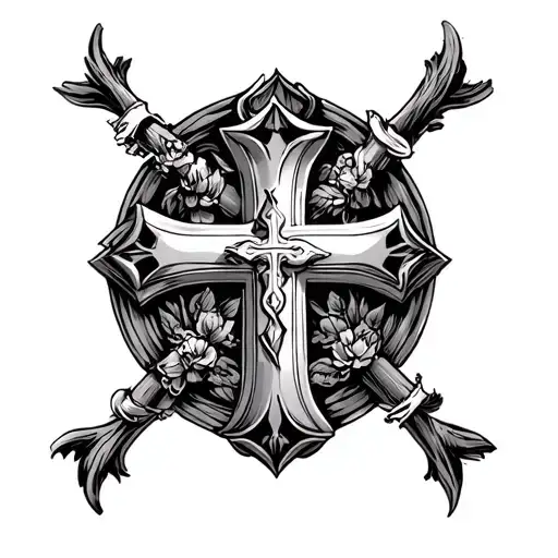 Fore Arm Tattoo Catholic Cross