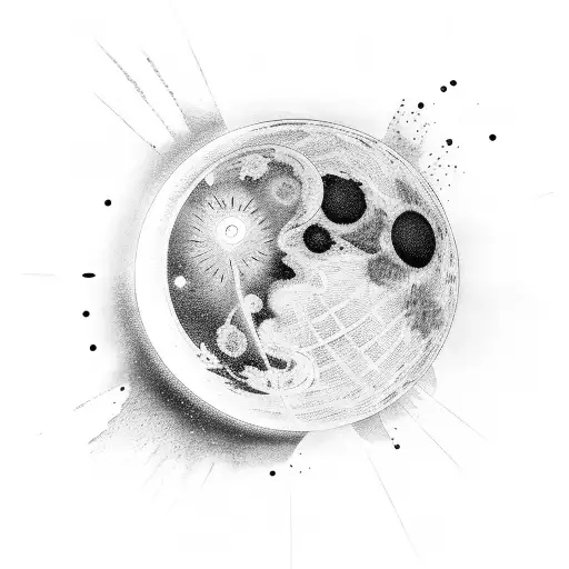 Lunar Cycle With Water Shadow