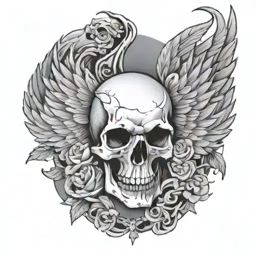 Skull And Wing Minimal