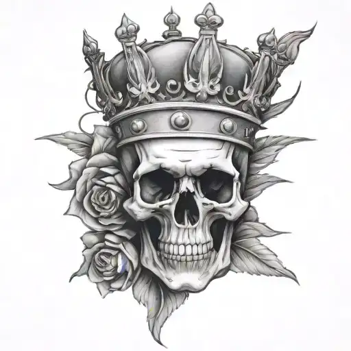 Skull With Queen Crown Surrounded