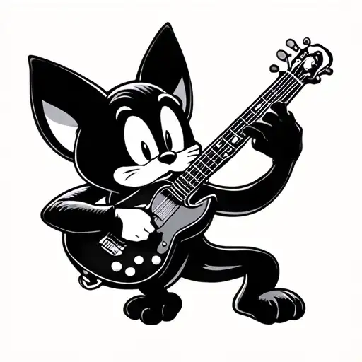 Felix The Cat Playing A Guitar