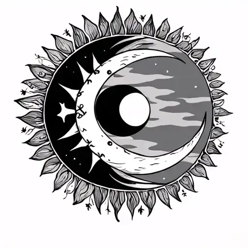 Nepali Flag Sun And Moon