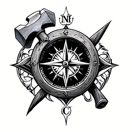 Svorog Hammer And Slavic Compass And Clock