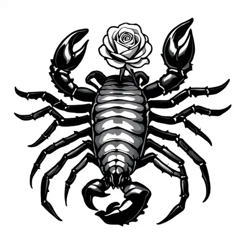 Scorpion That Holds A Rose With Its Tail