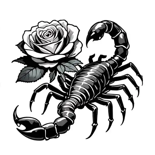 Scorpion That Holds A Rose With Its Tail