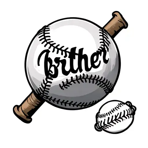 Baseball With The Word Brither Stiched Into The Seams
