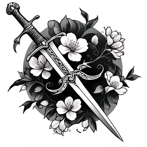 Sword And Cherry Blossoms