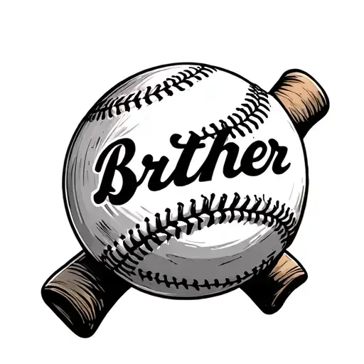 Baseball With The Word Brither Stiched Into The Seams No Bat