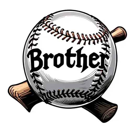 Baseball With The Word Brother Stiched Into The Seams No Bat