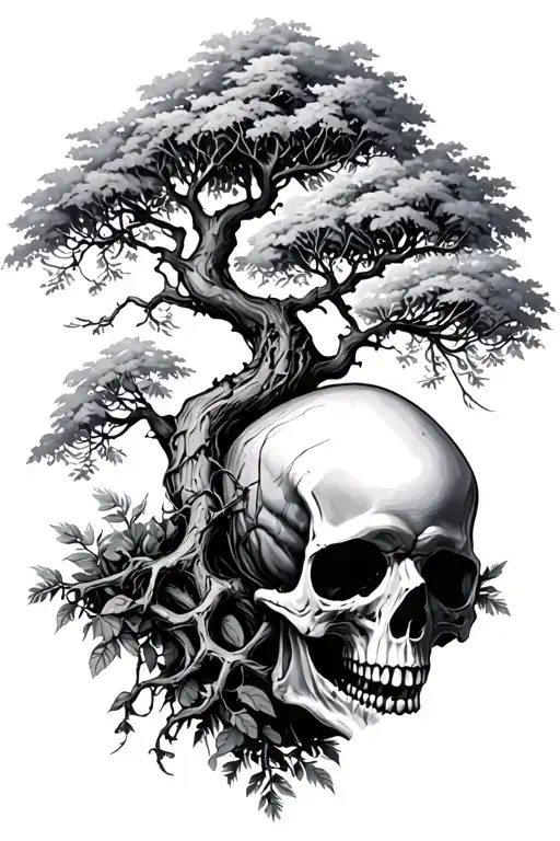 Skull And Tree Growing