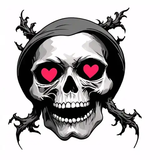 Crying Skull With Heart Eyes