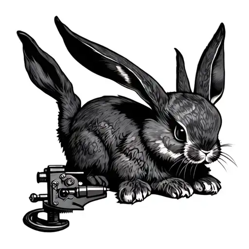 Evil Rabbit With Tattoo Machine