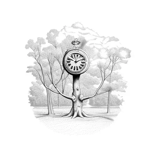 Tree Roman Clock