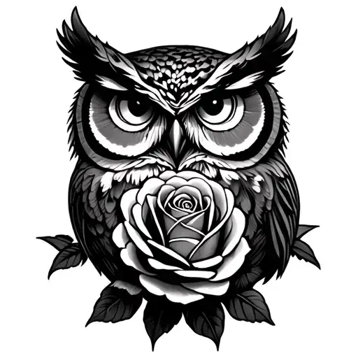 Owl Roses Cross