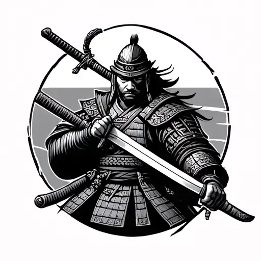 Samurai Warrior Holding Sword