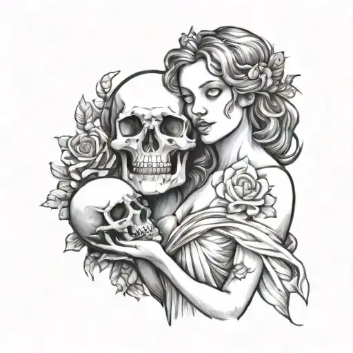 Aphrodite Holding A Skull