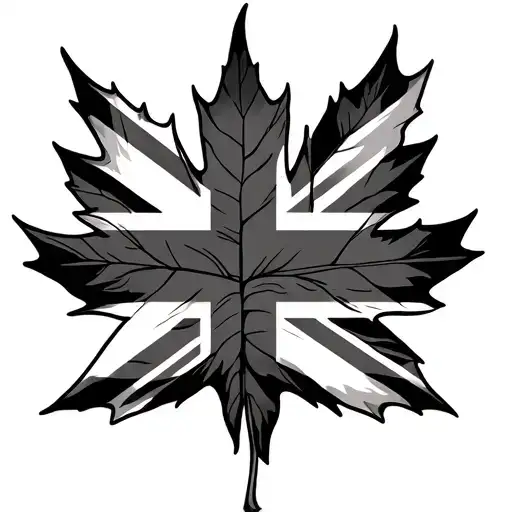 Maple Leaf With Union Jack Flag